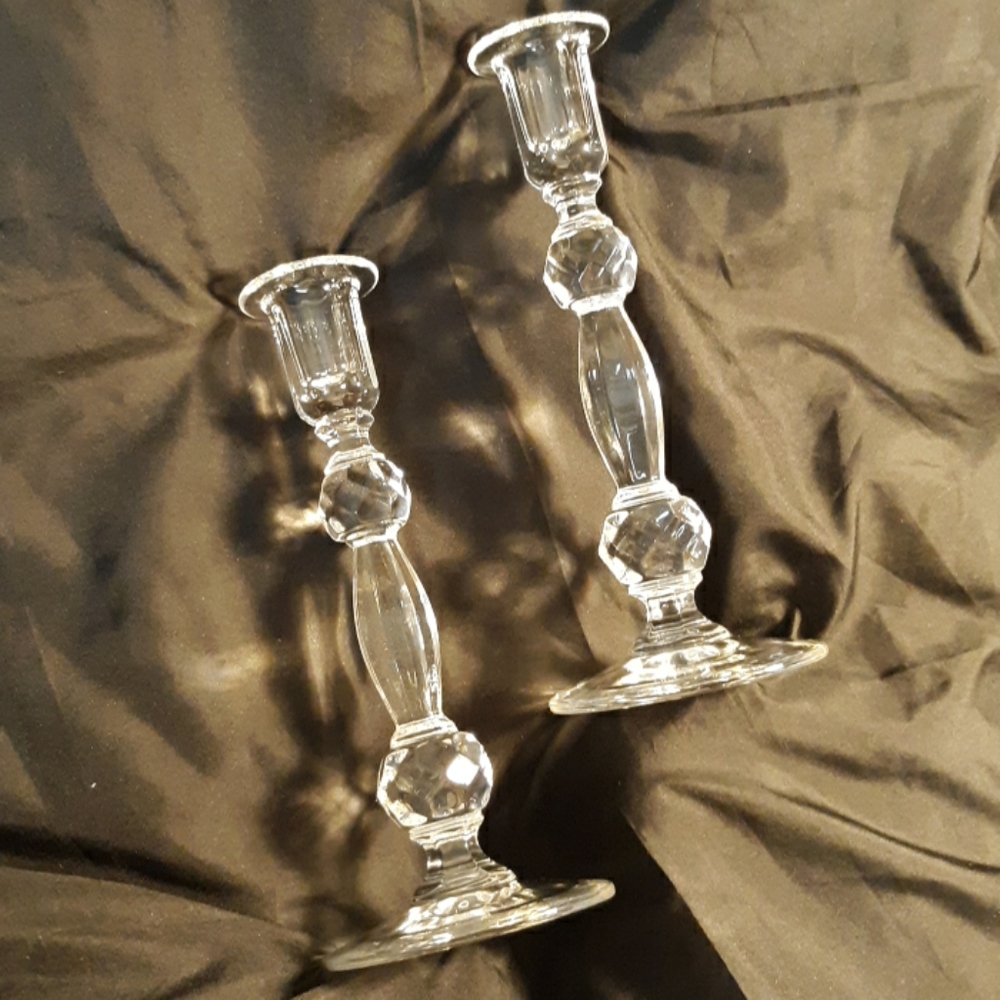 Vintage Estate Crystal Candlesticks